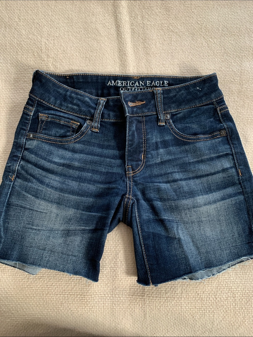 American Eagle Outfitters Dark Indigo Denim Cutoff Shorts